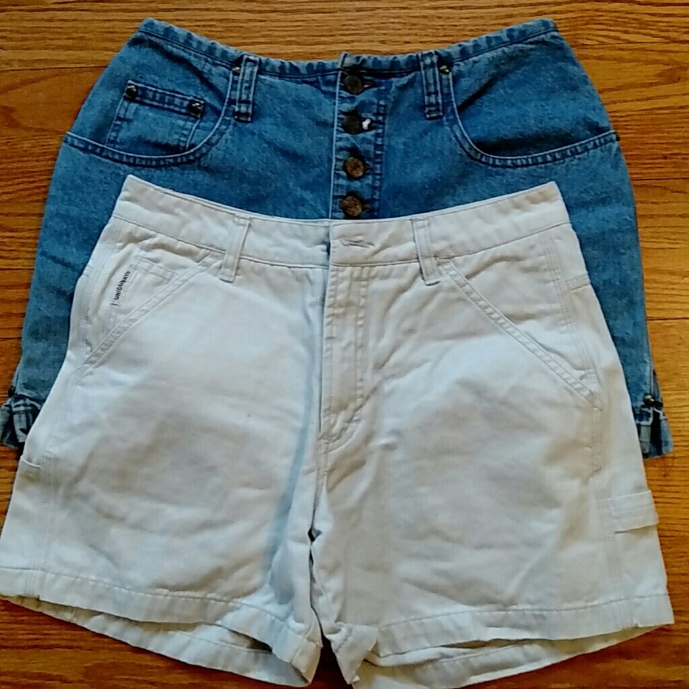 2 pair of shorts one denim one kaki cotton 5/9